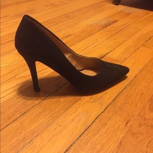 Black suede heels